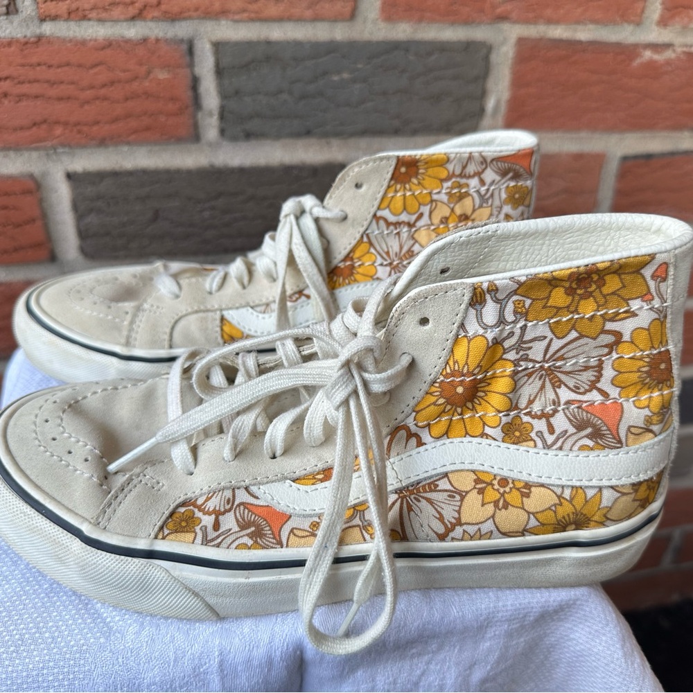 Vans SK8-HI 38 Decon SF Shoes Trippy Floral Mushroom Yellow Ultra Cush W8-M6.5